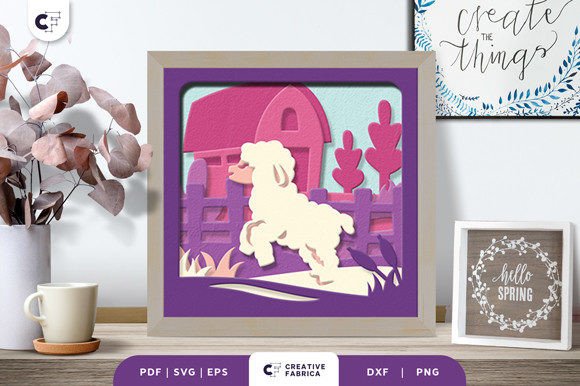 Download Cute Farm Animal 3D Shadow Box SVG - Animal 3d shadow box Collection