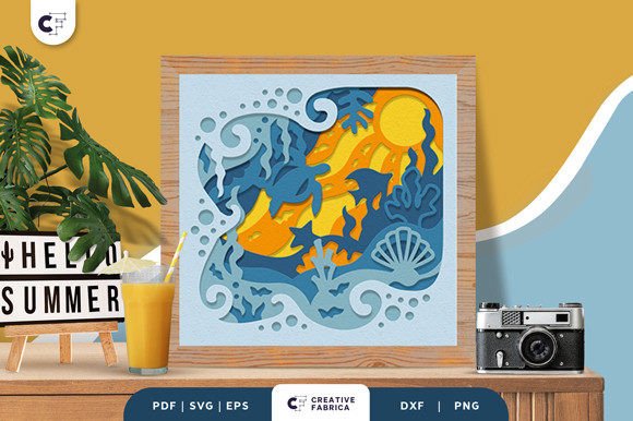Download Sea Animal 3D Shadow Box Paper Cut - Animal 3d shadow box Collection