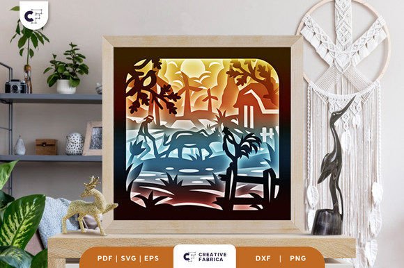Download Farm Animal 3D Shadow Box Paper Cut - Premium Bundle