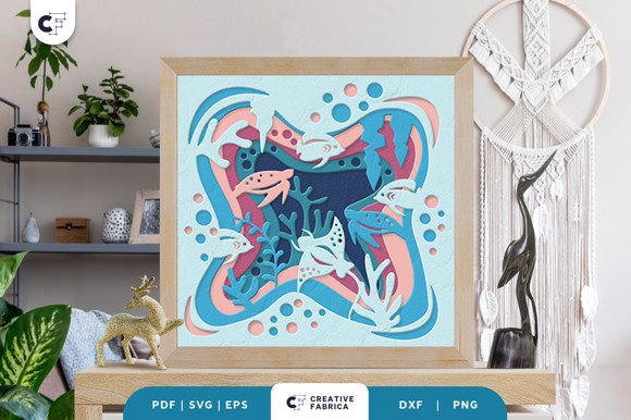 Download Ocean Animal 3D Shadow Box Paper Cut - Animal 3d shadow box Collection