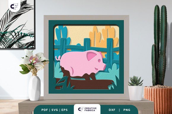Download Baby Farm Animal 3D Shadow Box Paper Cut - Animal 3d shadow box Collection