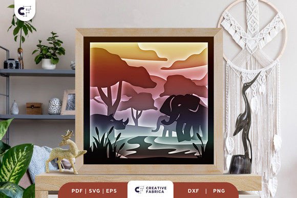 Download African Safari Animal 3D Shadow Box - Animal 3d shadow box Collection