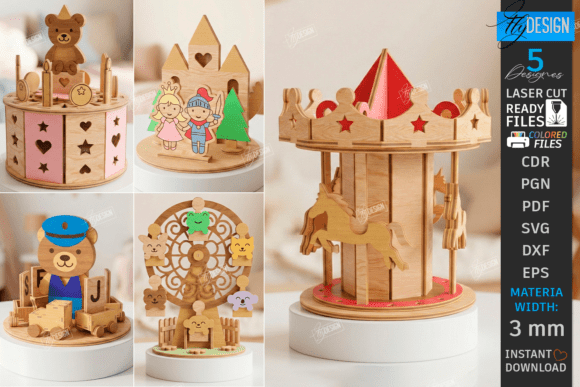 Download Wooden Music Boxes Laser Cut Bundle |CNC - Wooden Collection