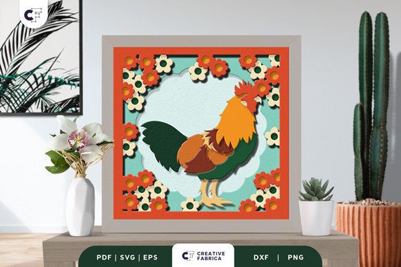 Download Floral Farm Animal 3D Shadow Box SVG - Animal 3d shadow box Collection