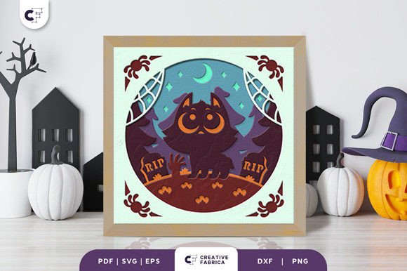 Download Cute Halloween Animal 3D Shadow Box SVG - Animal 3d shadow box Collection